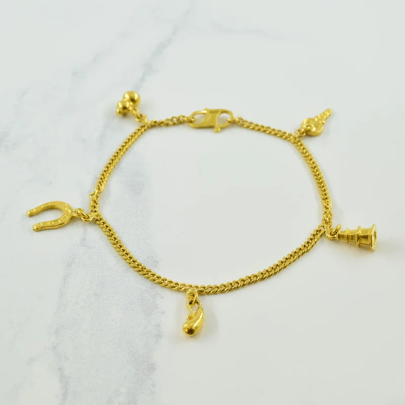 snake chain bracelet gold 21k Yellow Gold Charm Bracelet | 7.25" |