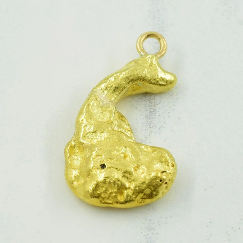 gold and turquoise statement ring 22k Yellow Gold Nugget Charm |