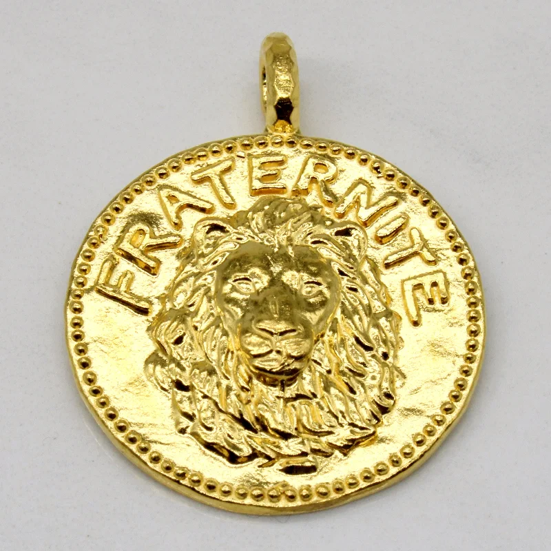 gold moonstone cocktail ring 24k Yellow Gold Lion Head Pendant
