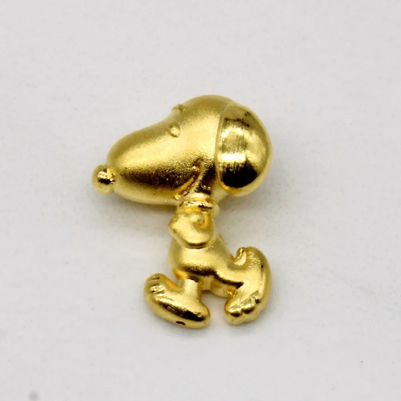 amethyst healing crystal necklace 24k Yellow Gold Snoopy Charm