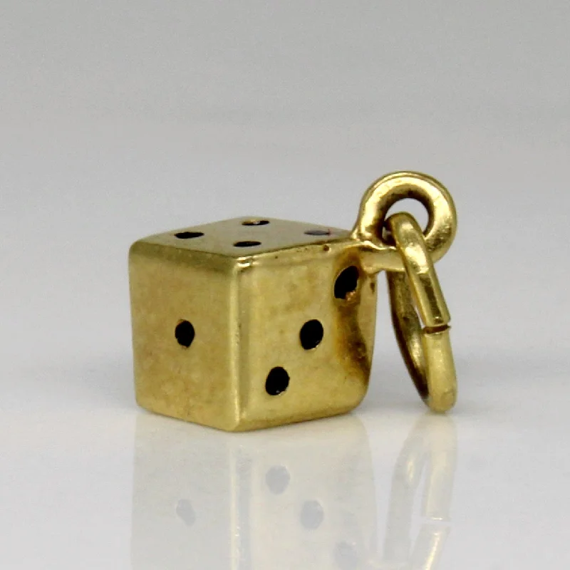 8k Yellow Gold Dice Pendant