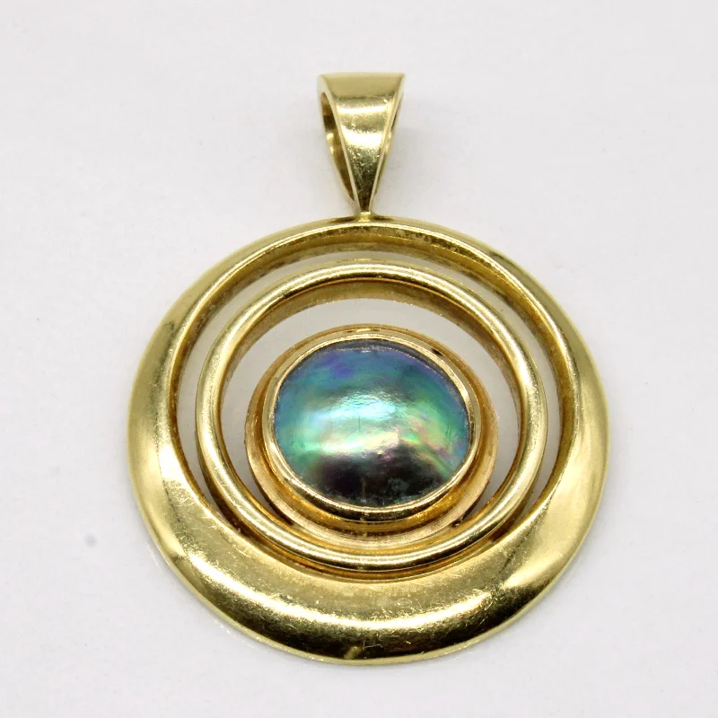 vintage diamond brooch Abalone Shell Pendant