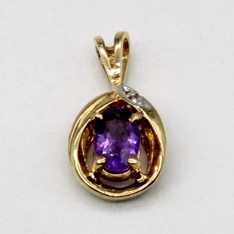 Amethyst & Diamond Pendant | 0.37ct, 0.01ct |