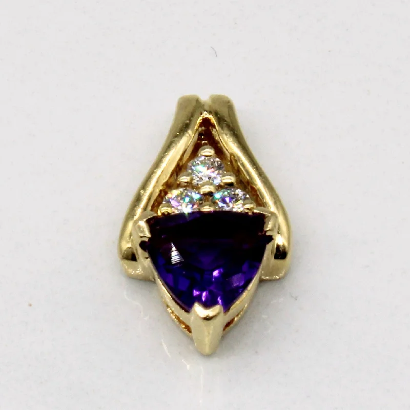 Amethyst & Diamond Pendant | 0.50ct, 0.09ctw |