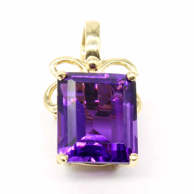 handmade antique silver bangle Amethyst Pendant | 5.76ct |