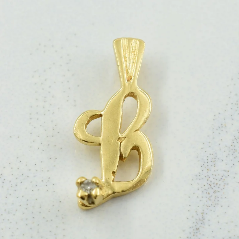 celestial crescent moon bracelet 'B' Initial Diamond Pendant | 0.005ct |