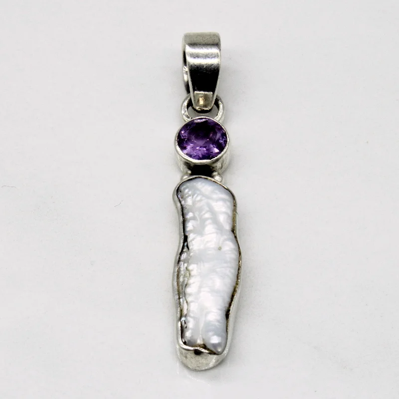 rose quartz bracelet healing Baroque Pearl & Amethyst Drop Pendant | 0.50ct |
