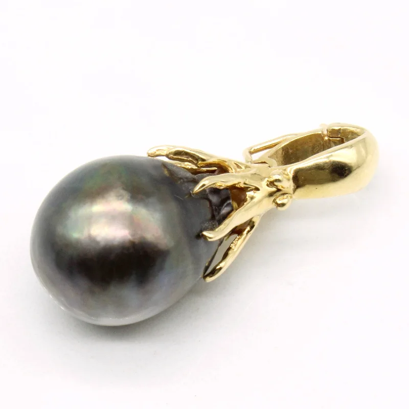 vintage emerald cocktail ring Black Pearl Pendant