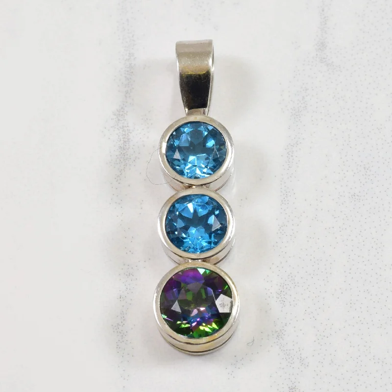 Blue & Mystic Topaz Pendant | 3.60ctw |