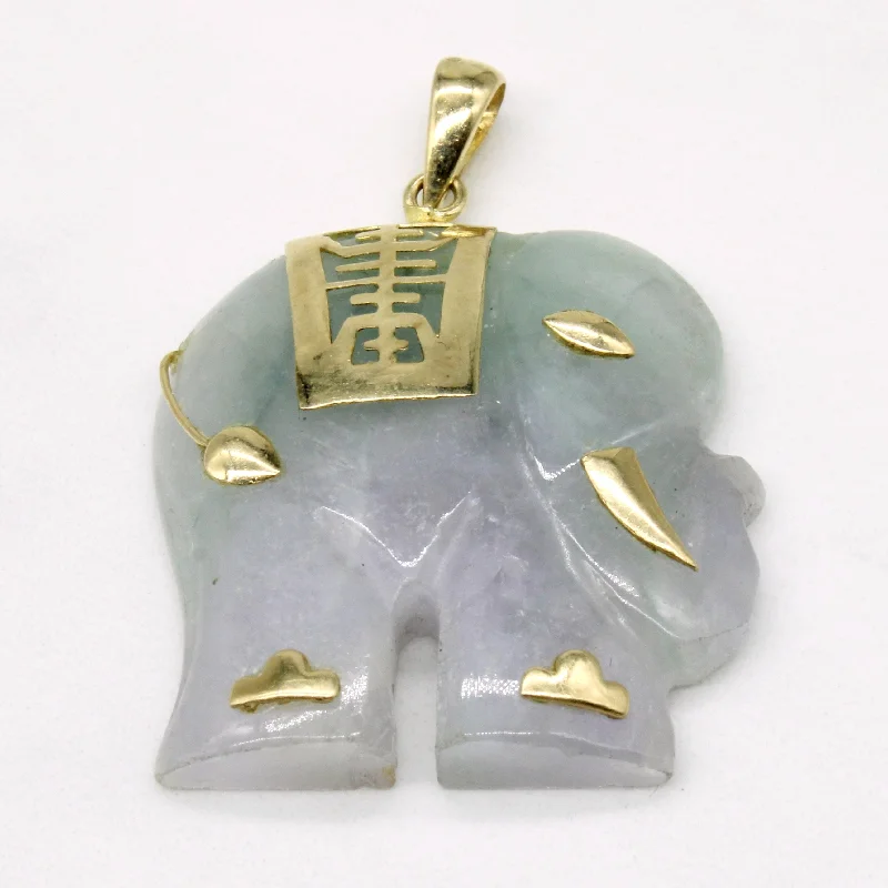custom star sign necklace Carved Jadeite Elephant 14k Pendant | 30.00ct |