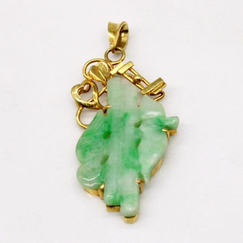 gold wedding band for men Carved Jadeite 14k Pendant | 8.00ct |