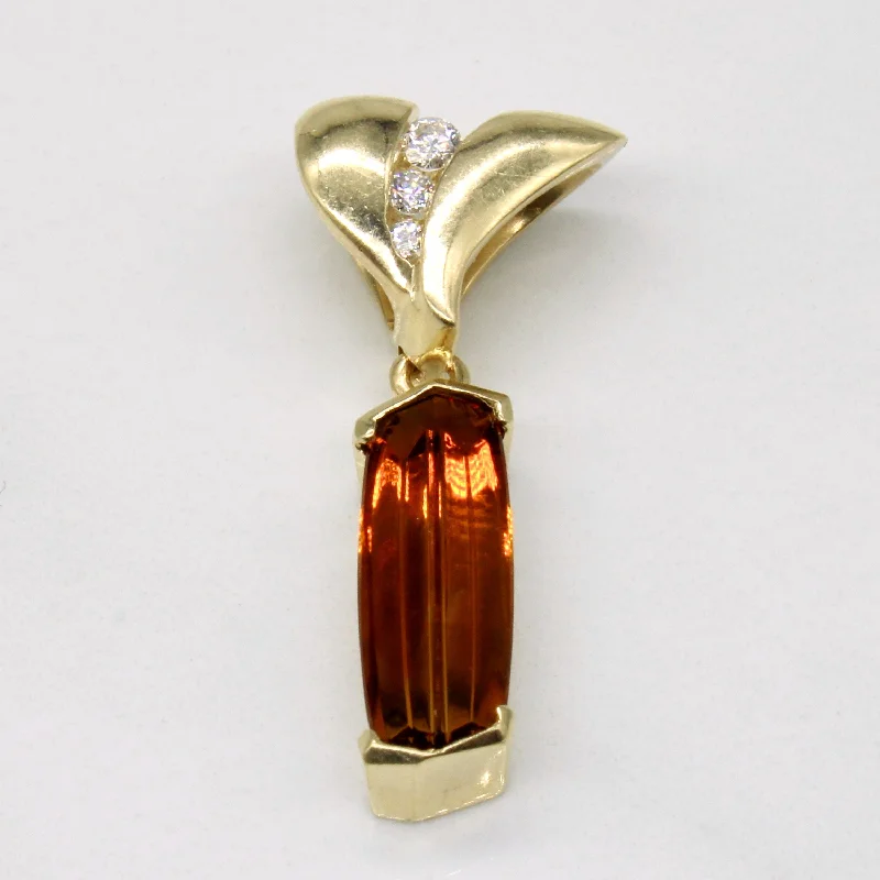 genuine ruby ring women Citrine & Diamond Drop Pendant | 3.20ct, 0.10ctw |