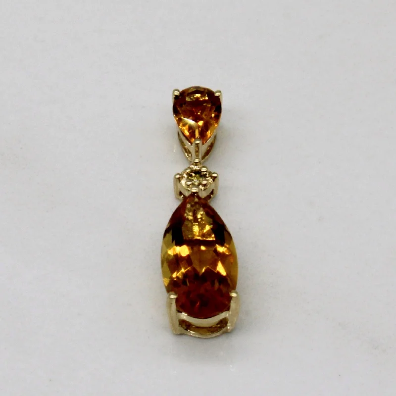 Citrine & Diamond Pendant | 1.90ctw, 0.02ct |