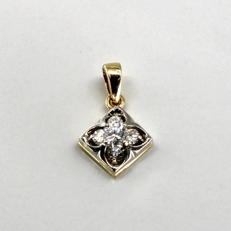 dainty gold chain earrings Cluster Diamond Drop Pendant | 0.52ctw |