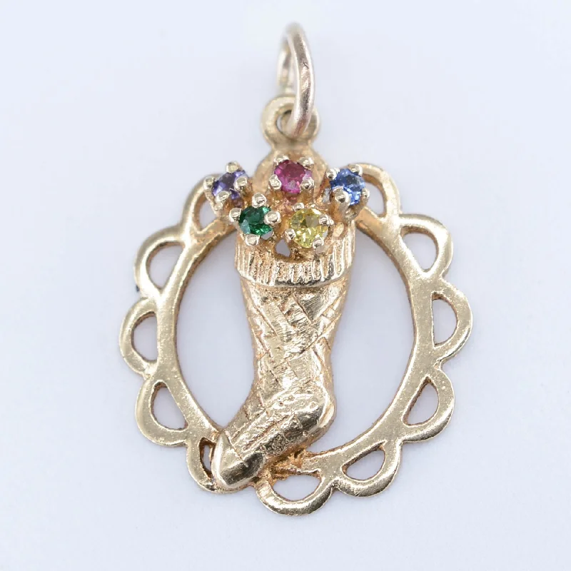 10k Multi Gemstone Bouquet Stocking Charm