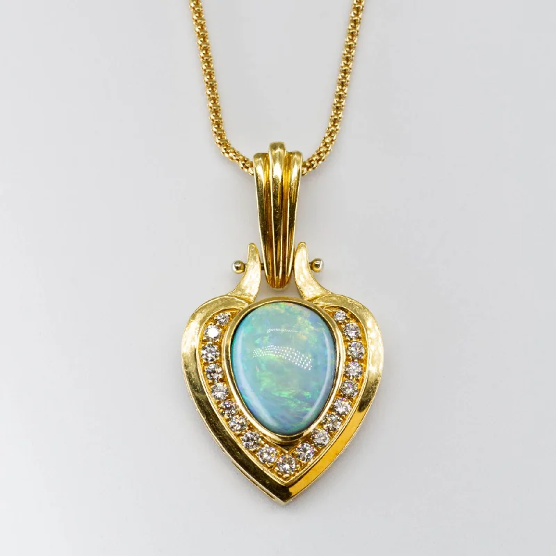 real diamond eternity band 18k Opal and Diamond Necklace | 7.00 ctw |18"