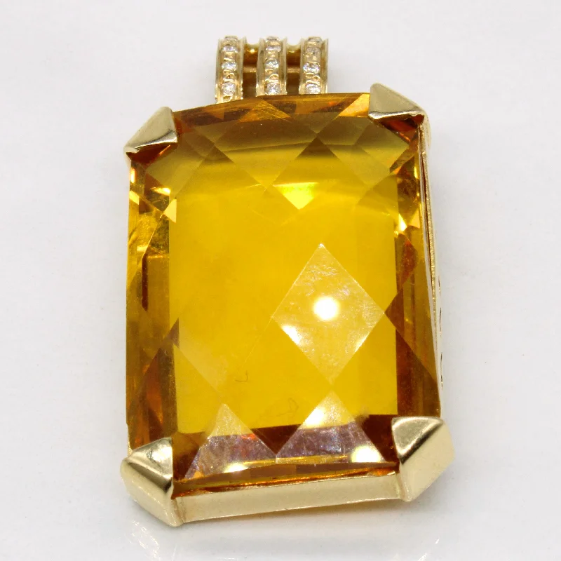 rustic wooden bead bracelet Citrine & Diamond 18k Pendant | 28.00ct |