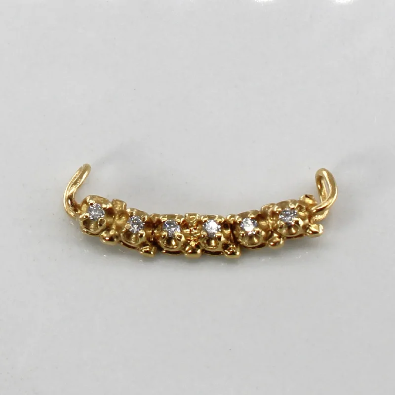 tiny diamond cross necklace Diamond Bar Link 18k Yellow Gold Pendant | 0.06ctw |