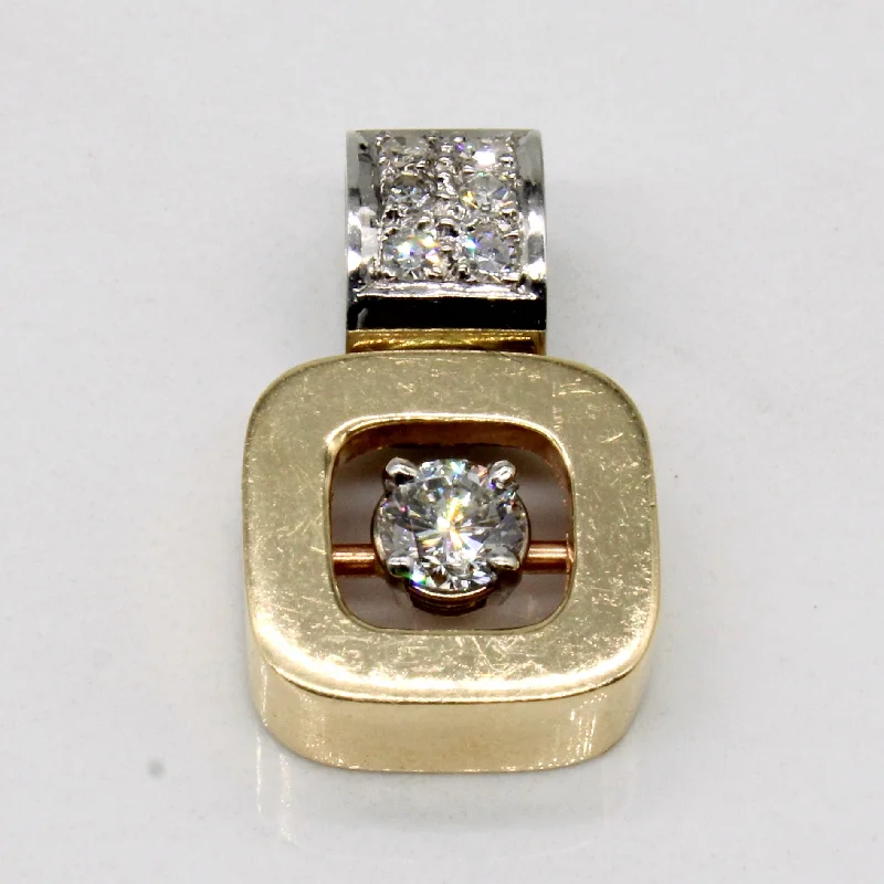 handcrafted silver cross pendant Square Shape 14k and 10k Two-Tone Diamond Pendant | 0.35ctw, 0.12ctw |