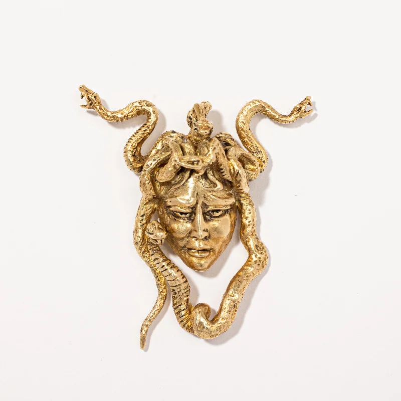 gothic claw ring men’s silver 16k Gold Medusa Head Pendant