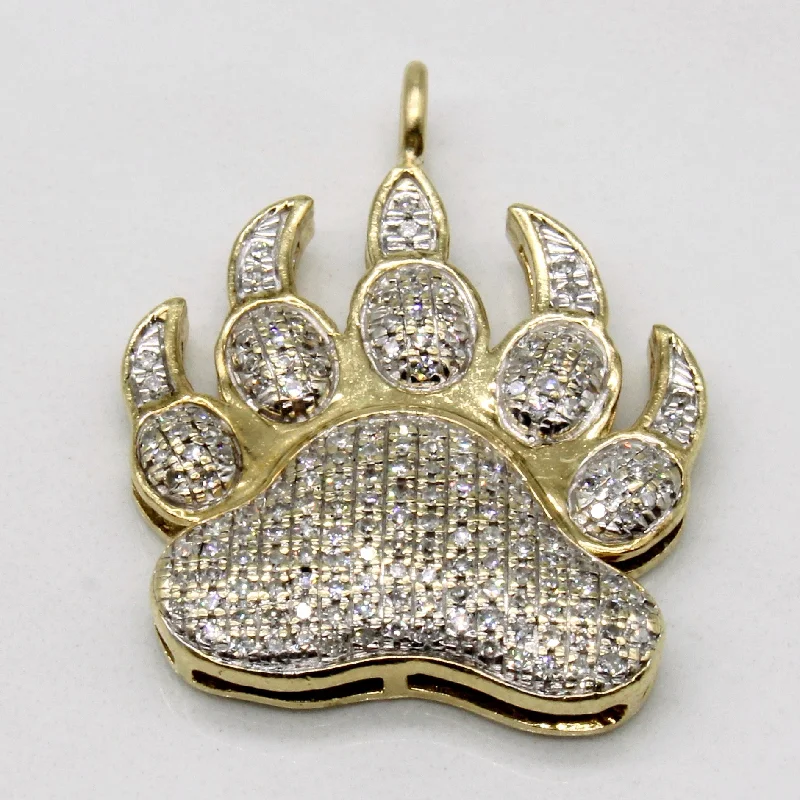 custom initial pendant necklace Diamond Bear Paw Pendant | 0.37ctw |
