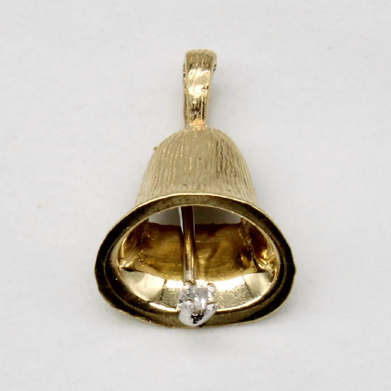 handcrafted crystal quartz ring Diamond Bell Pendant | 0.01ct |