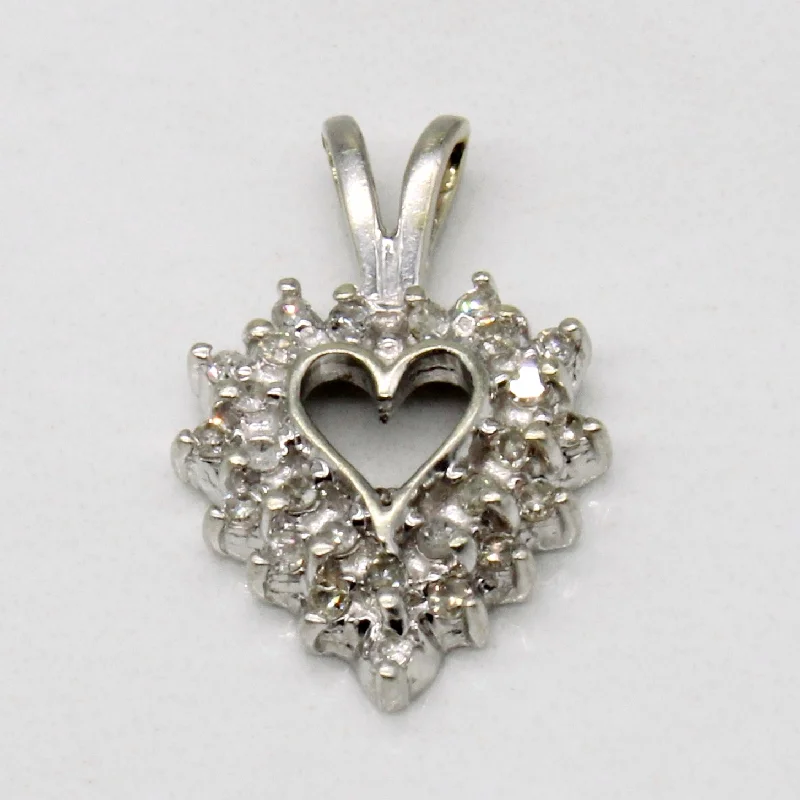 adjustable gemstone choker Diamond Cluster Heart Pendant | 0.10ctw |