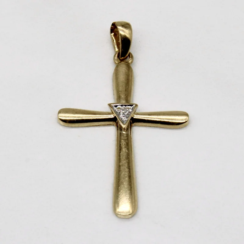 minimalist crystal quartz ring Diamond Cross Pendant | 0.01ct |