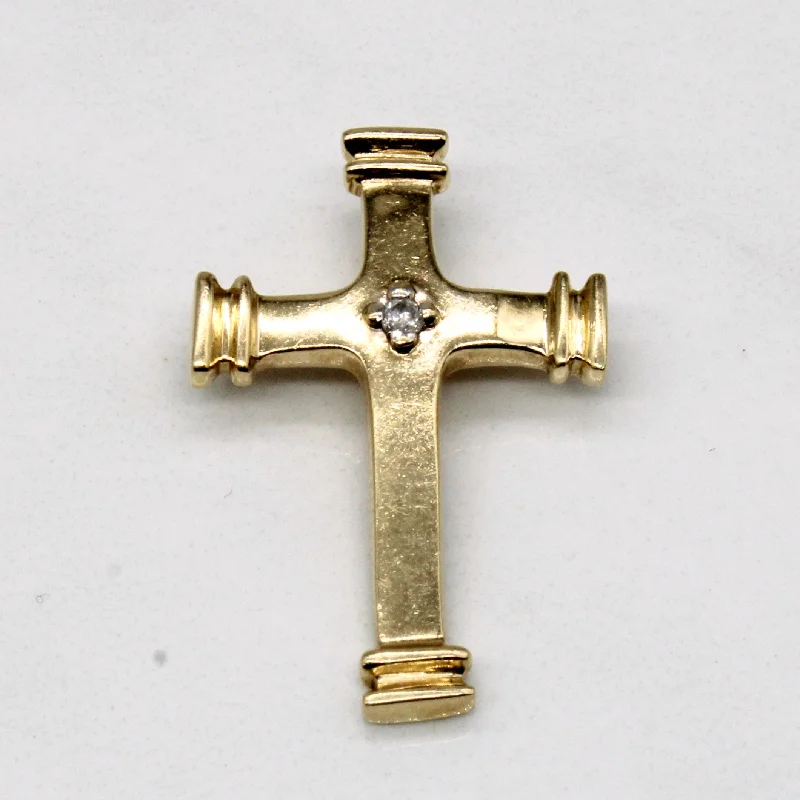 delicate floral wedding band Diamond Cross Pendant | 0.01ct |
