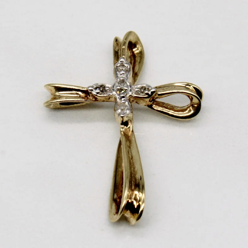 personalized couples ring engraved Diamond Cross Pendant | 0.03ctw |