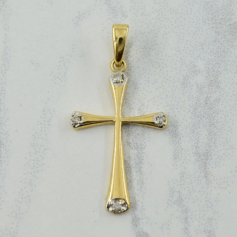 minimalist stacking rings set Diamond Cross Pendant | 0.04ctw |