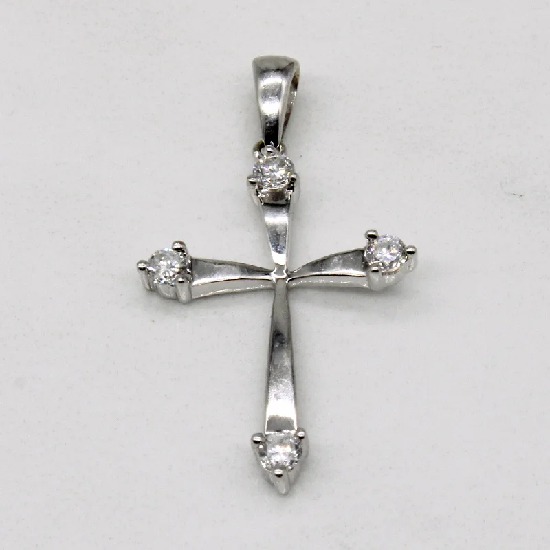 vintage platinum wedding band Diamond Cross Pendant | 0.13ctw |