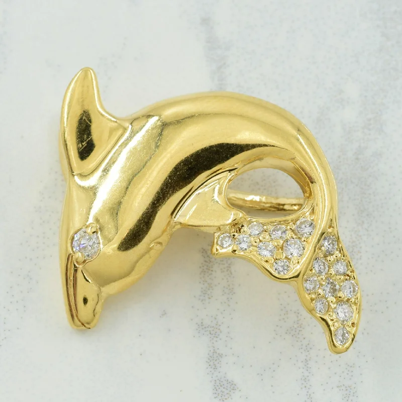 handcrafted opal inlay ring Diamond Dolphin Pendant | 0.25ctw |