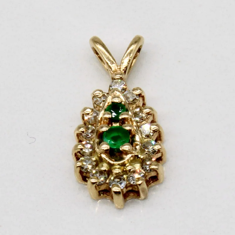 minimalist infinity ring Diamond & Emerald 14k Pendant | 0.14ctw, 0.07ctw |