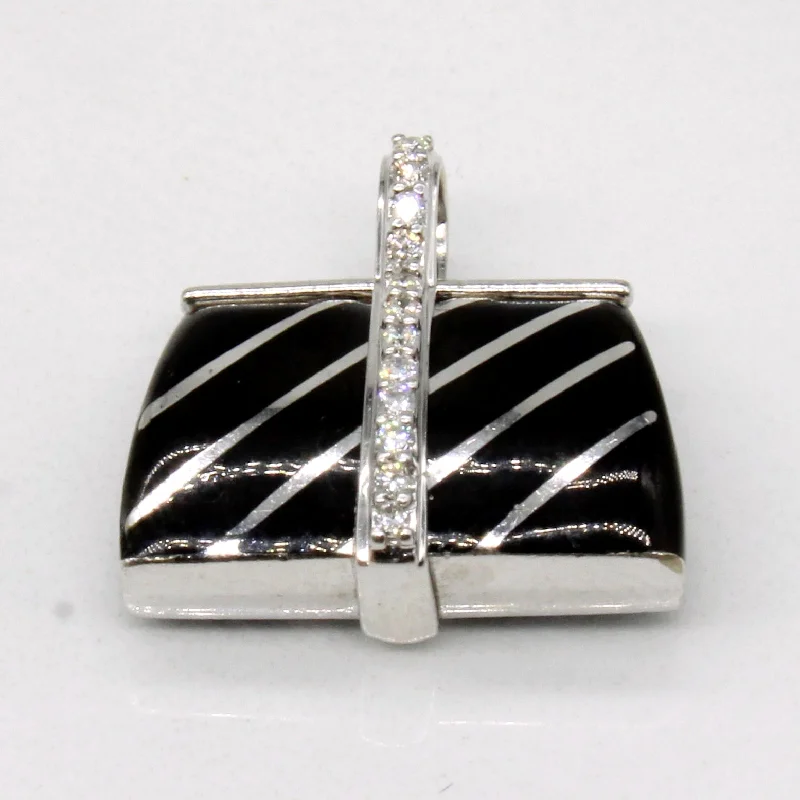 oval blue sapphire ring Diamond & Enamel Purse Charm | 0.07ctw |