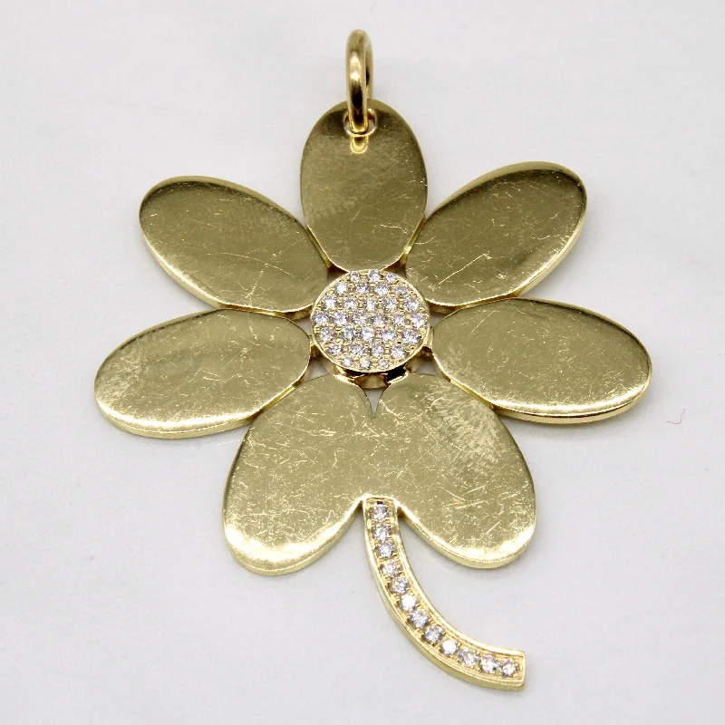 dainty birthstone ring for women Diamond Flower Pendant | 0.42ctw |