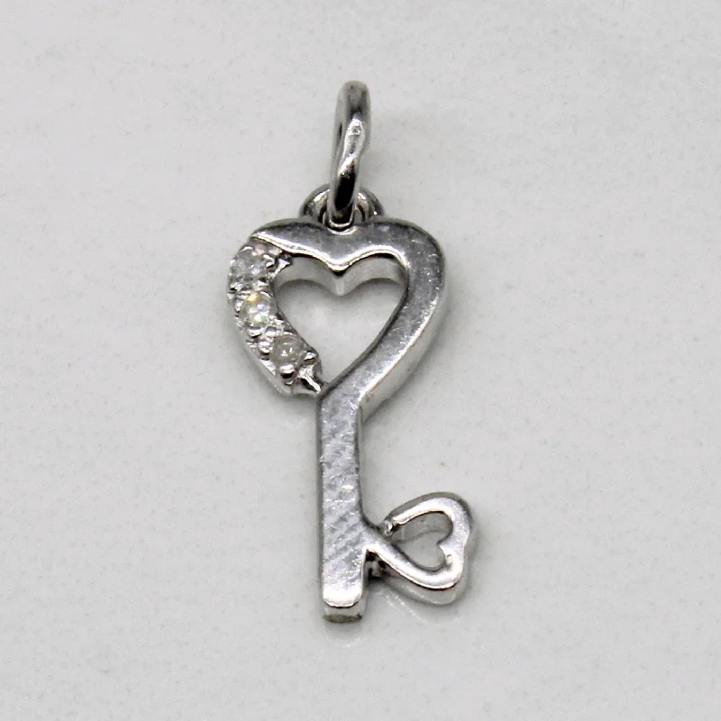 vintage pearl engagement ring Diamond Heart Key Pendant | 0.02ctw |