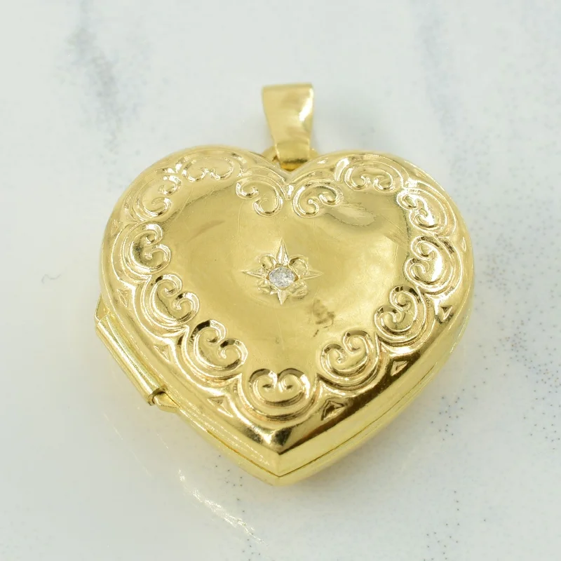 Diamond Heart Shaped Locket | 0.01ct |