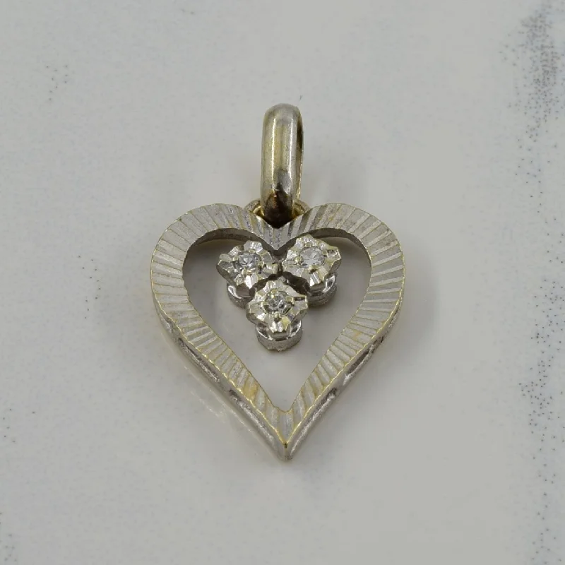 sterling silver charm anklet Diamond Heart Pendant | 0.02ctw |