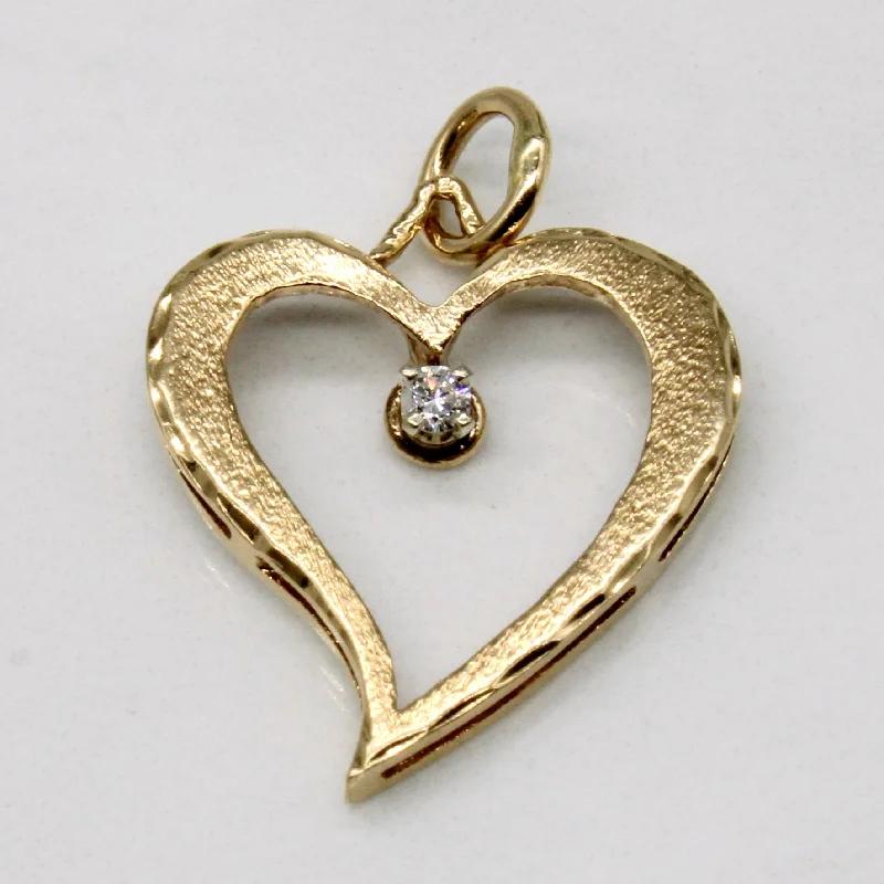 hammered copper wedding band Diamond Heart Pendant | 0.03ct |
