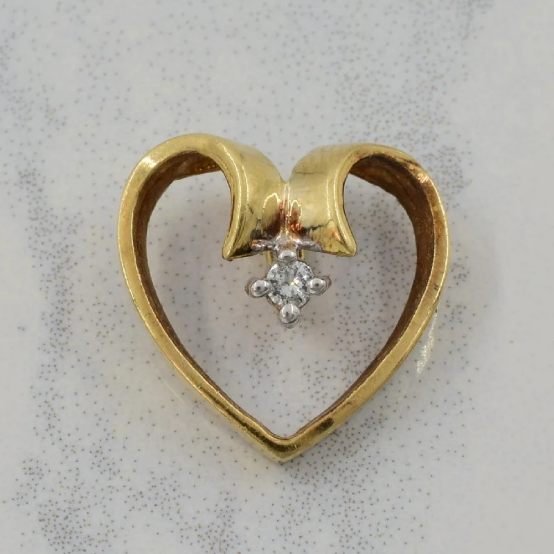 gold wedding band for men Diamond Heart Pendant | 0.03ct |