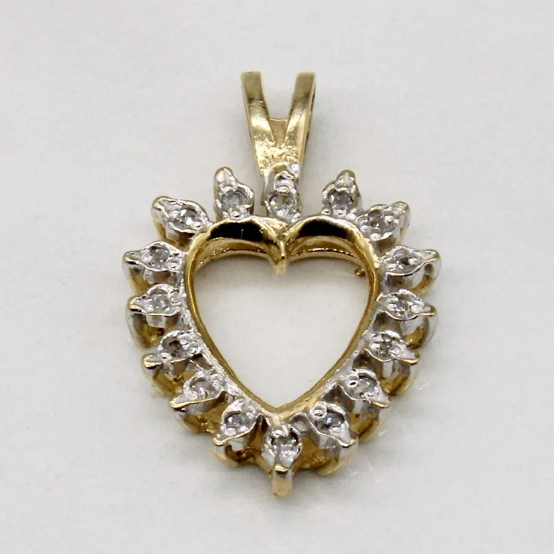 dainty gold chain ring Diamond Heart Pendant | 0.06ctw |