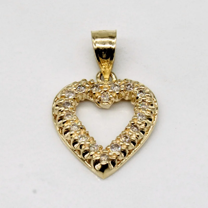 gold and diamond nose stud Diamond Heart 14k Pendant | 0.09ctw |