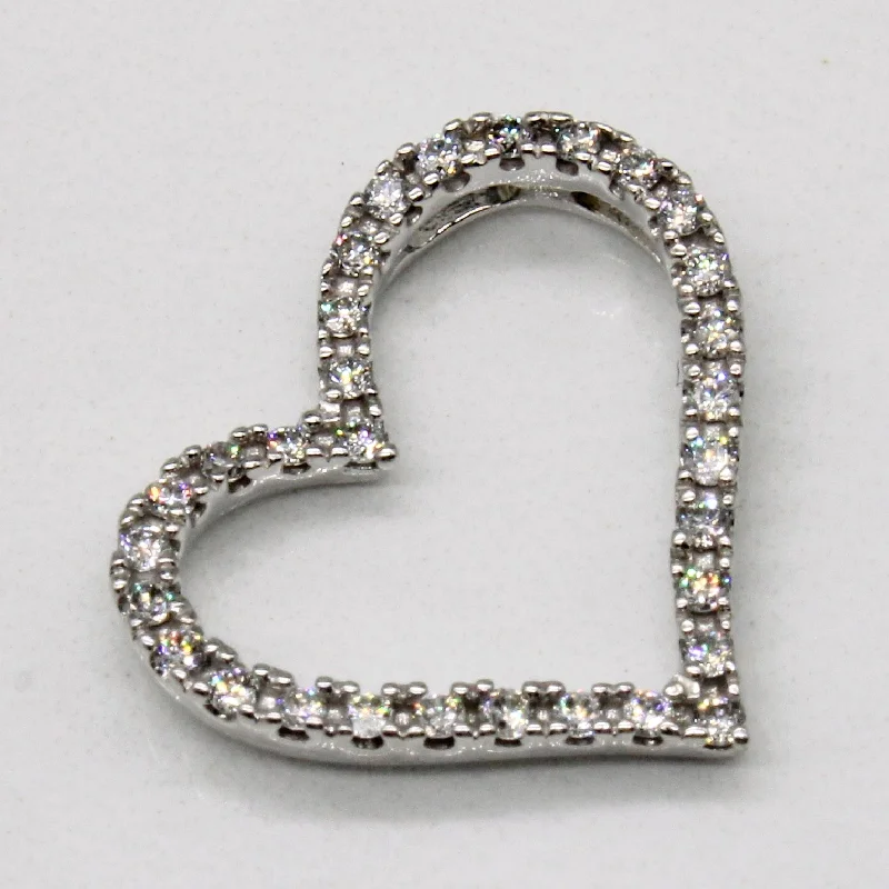 gold charm bracelet with initials Diamond Heart Pendant | 0.15ctw |