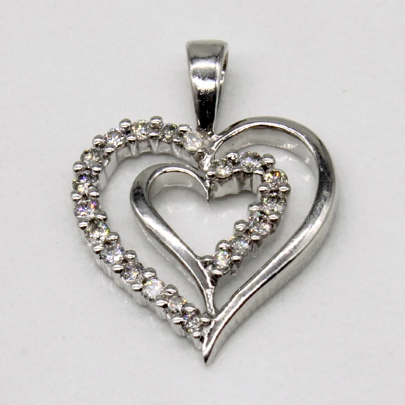 minimalist gold square earrings Diamond Heart Pendant | 0.20ctw |