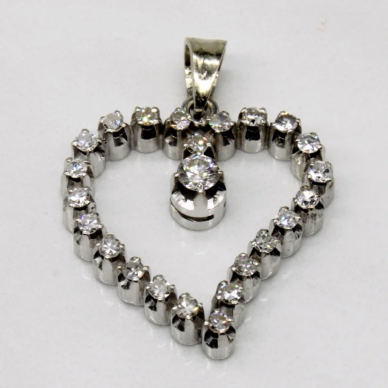 handmade leather ring Diamond Heart Pendant | 0.35ctw |