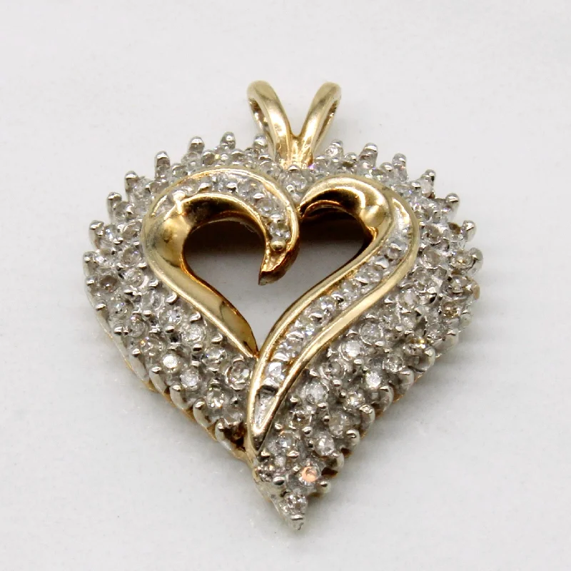natural crystal pendant necklace Diamond Heart Pendant | 0.40ctw |