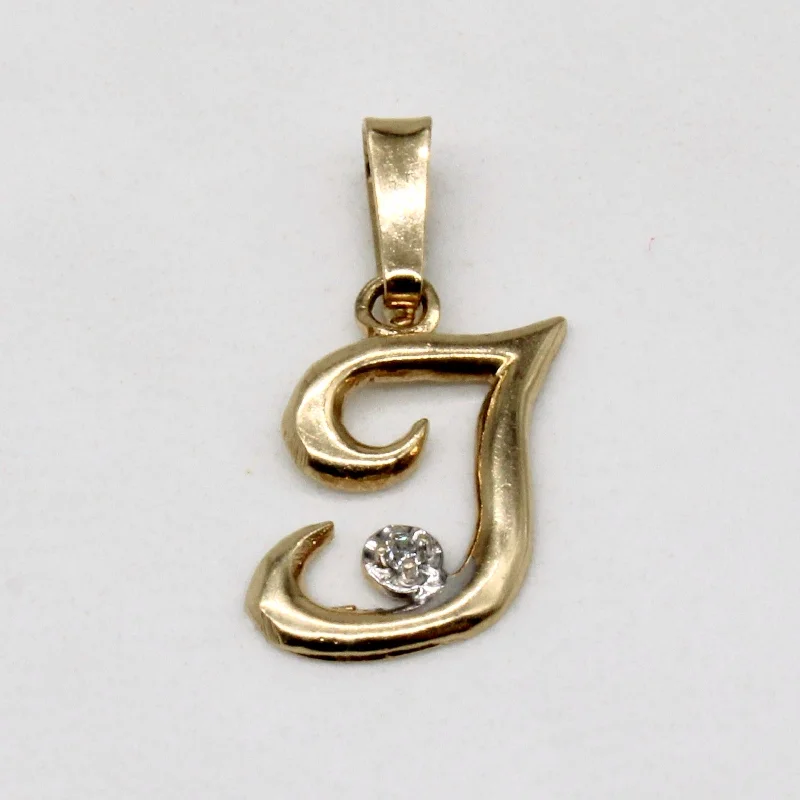 simple gold hoop earrings Diamond 'J' Initial Pendant | 0.01ct |