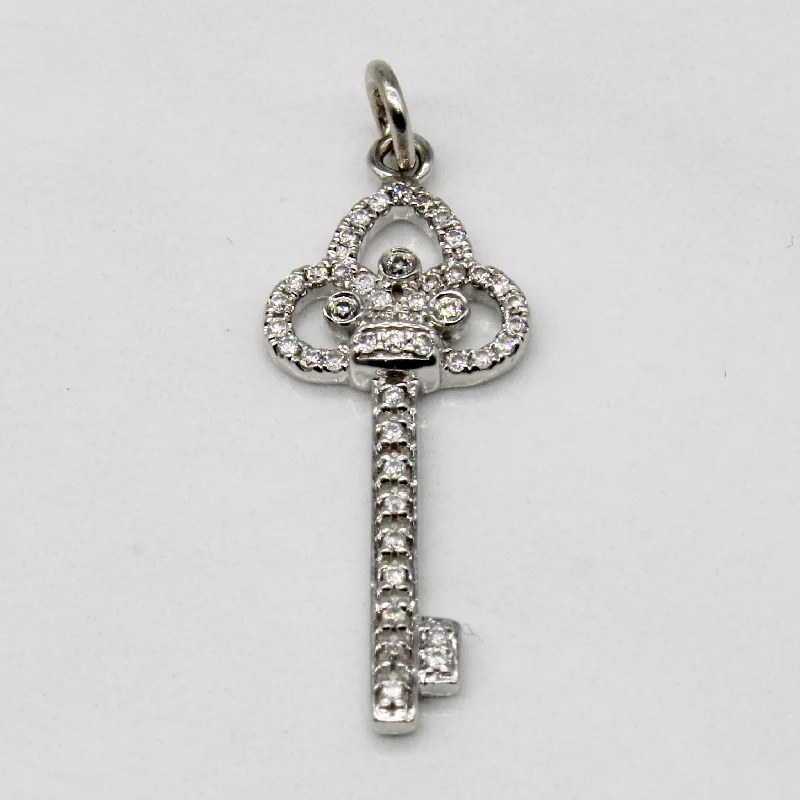 simple crystal pendant necklace Diamond Key Pendant | 0.09ctw |