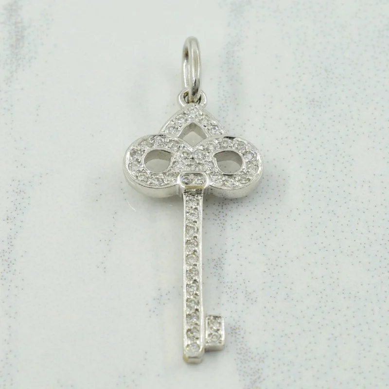 handmade silk thread earrings Diamond Key Pendant | 0.16ctw |